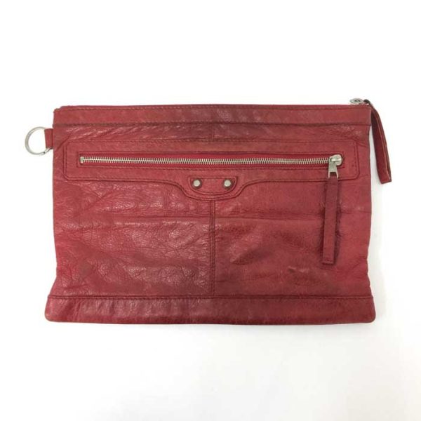 009193 1 Balenciaga Classic Clip M Clutch Bag Red