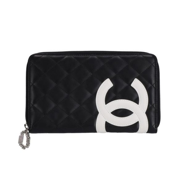 00981 1 Chanel Cambon Line Long Wallet Black