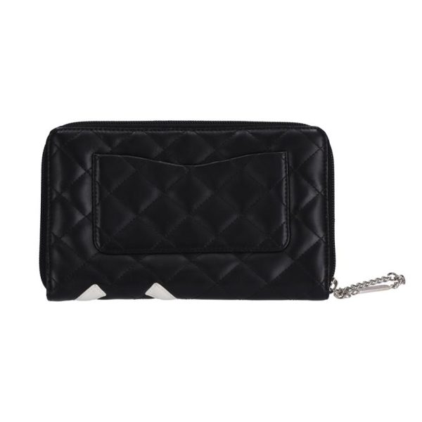 00981 2 Chanel Cambon Line Long Wallet Black