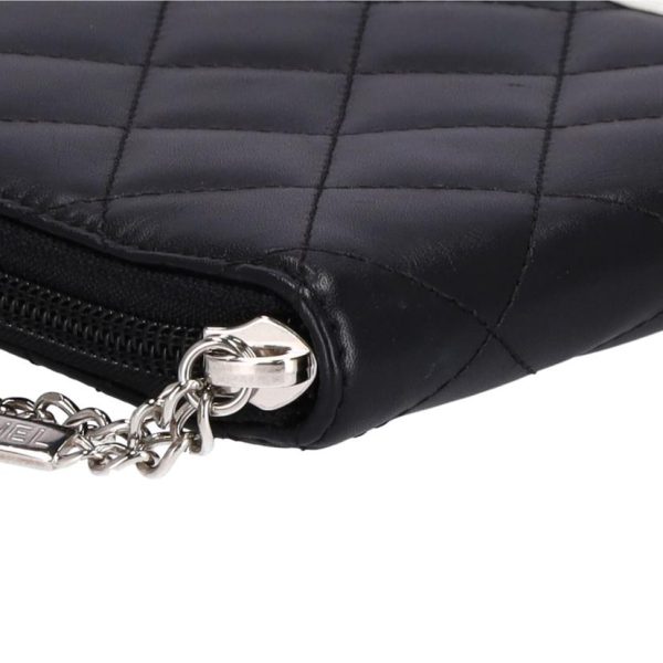 00981 3 Chanel Cambon Line Long Wallet Black