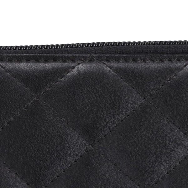 00981 7 Chanel Cambon Line Long Wallet Black