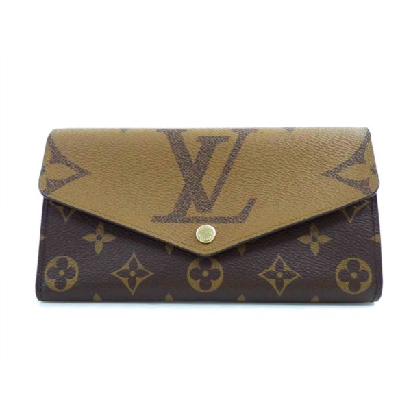 00996 1 Louis Vuitton Portefeuille Sara Monogram Giant Reverse Wallet Brown