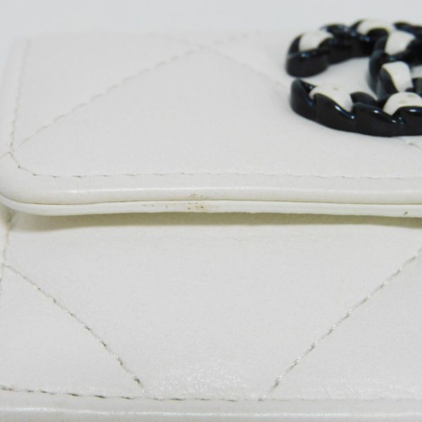 01039h 10 Chanel Small Flap Wallet Leather White