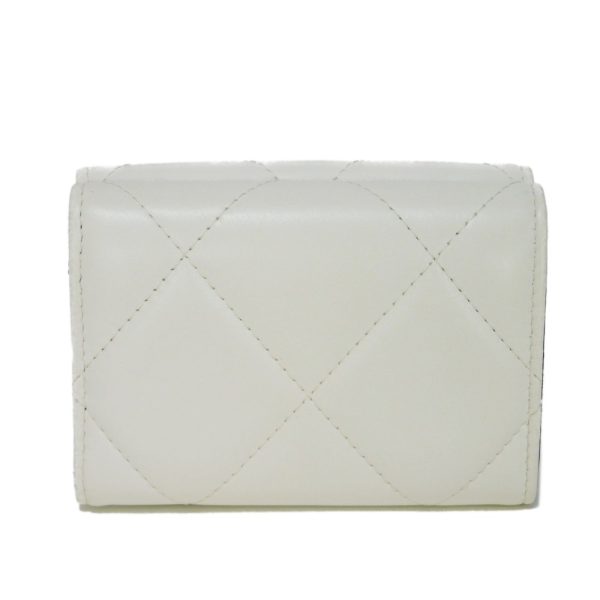 01039h 3 Chanel Small Flap Wallet Leather White