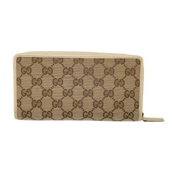 0105 2 3 Gucci GG Canvas Round Zipper Long Wallet Beige