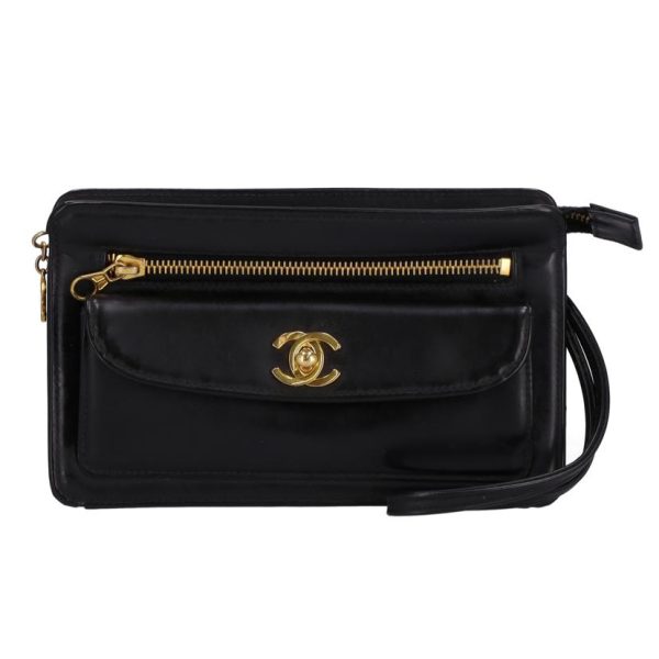 01070 1 Chanel Clutch Bag Black