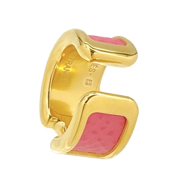 010734cc8w rosaza4 Hermes PM Olympe Epsom Small Ear Cuff Rose Azalae Pink