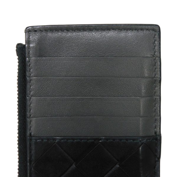 01078h 12 Bottega Veneta Coin Card Holder Intrecciato Leather Black