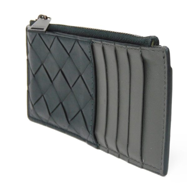 01078h 2 Bottega Veneta Coin Card Holder Intrecciato Leather Black