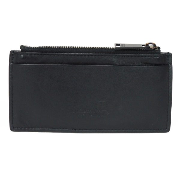 01078h 3 Bottega Veneta Coin Card Holder Intrecciato Leather Black