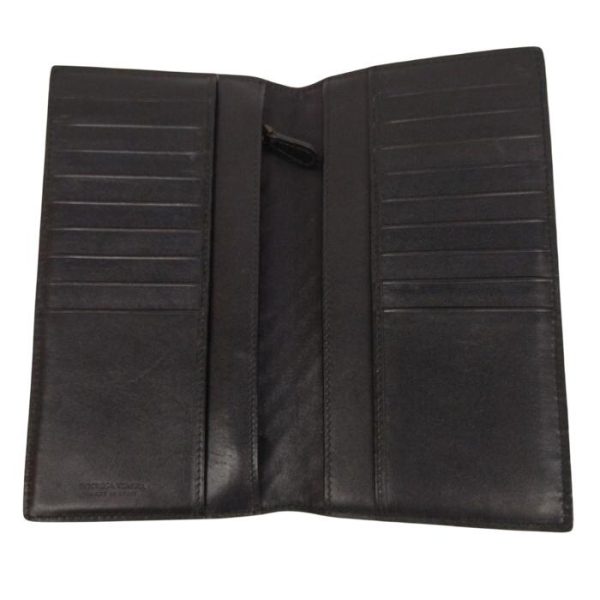 0113 2 4 Bottega Veneta Intrecciato Long Wallet Black