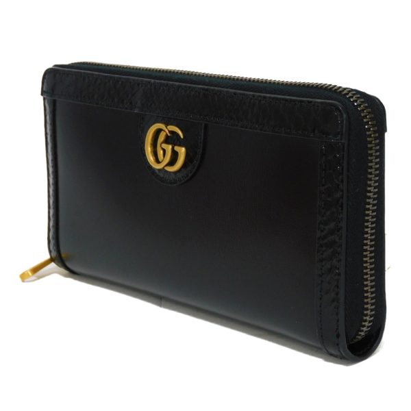 01159h 2 Gucci Offdia Zip Around Wallet Leather Black