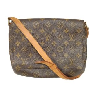 0126 1 1 Gucci GG Canvas Leather Crossbody Shoulder Bag Brown