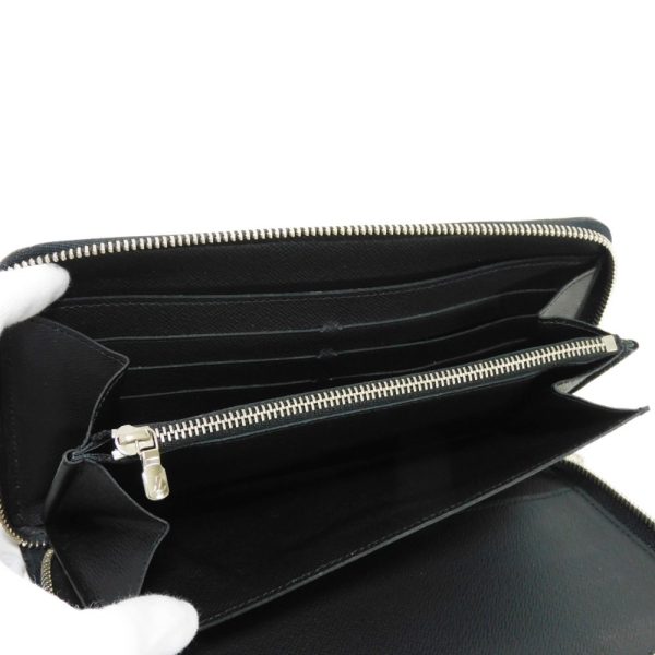 01391h 6 Louis Vuitton Zippy Organizer Long Wallet Leather Black