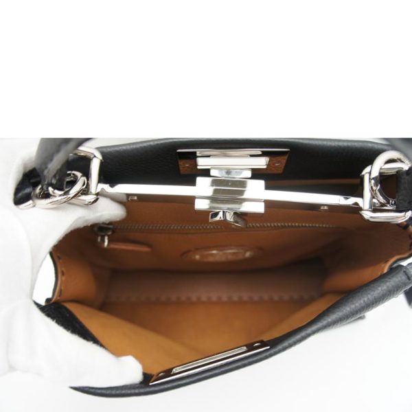 01443 5 Fendi Peekaboo Selleria Regular Bag Black Silver Hardware