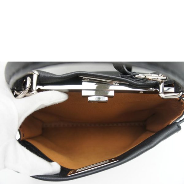 01443 6 Fendi Peekaboo Selleria Regular Bag Black Silver Hardware