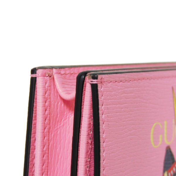 02060h 14 Gucci Bananya Compact Wallet Leather Pink