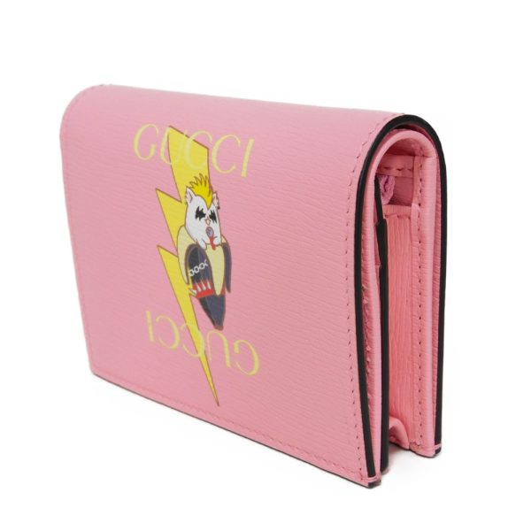 02060h 2 Gucci Bananya Compact Wallet Leather Pink