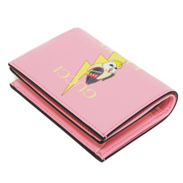 02060h 4 Gucci Bananya Compact Wallet Leather Pink