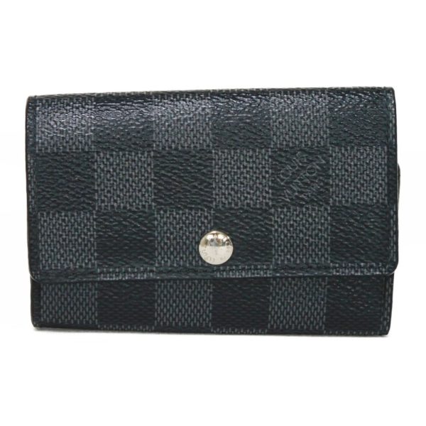 02063h 1 Louis Vuitton Multicle Key Case Leather Black