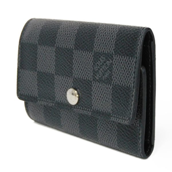 02063h 2 Louis Vuitton Multicle Key Case Leather Black