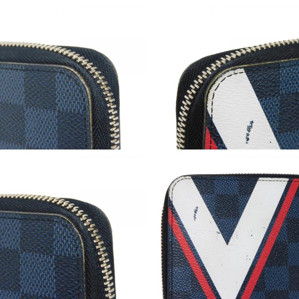 02081h 25 combine Louis Vuitton Zippy Organizer Long Wallet Canvas Navy