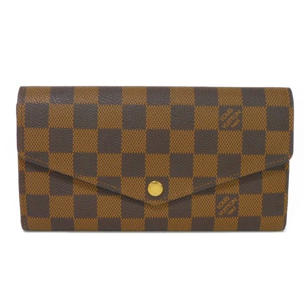 02117h 1 Louis Vuitton Portefeuille Sarah Long Wallet Canvas Brown