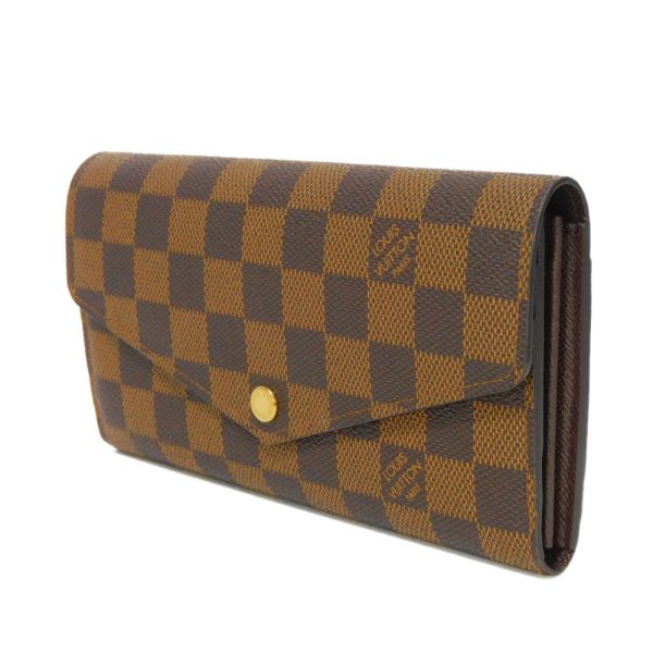 02117h 2 Louis Vuitton Portefeuille Sarah Long Wallet Canvas Brown