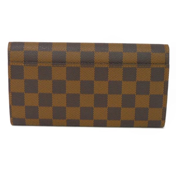 02117h 3 Louis Vuitton Portefeuille Sarah Long Wallet Canvas Brown