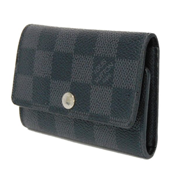 02135h 2 Louis Vuitton Multicle Key Case Leather Black