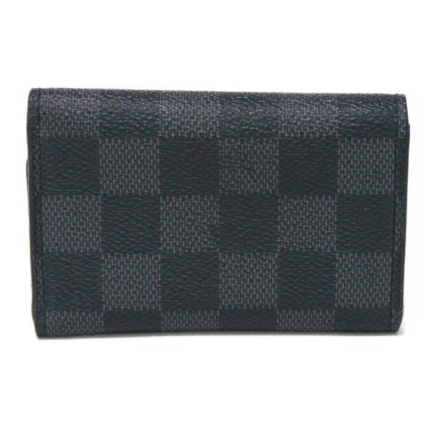 02135h 3 Louis Vuitton Multicle Key Case Leather Black