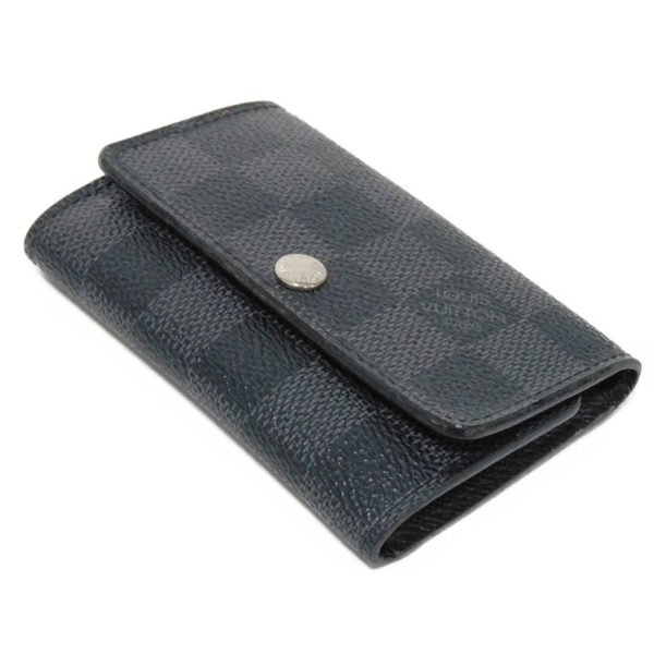 02135h 4 Louis Vuitton Multicle Key Case Leather Black