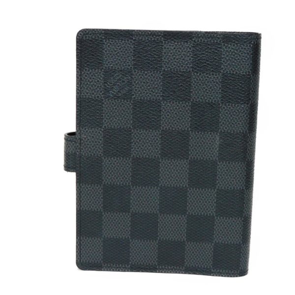 02194h 3 Louis Vuitton Agenda Pm Notebook Cover Leather Black