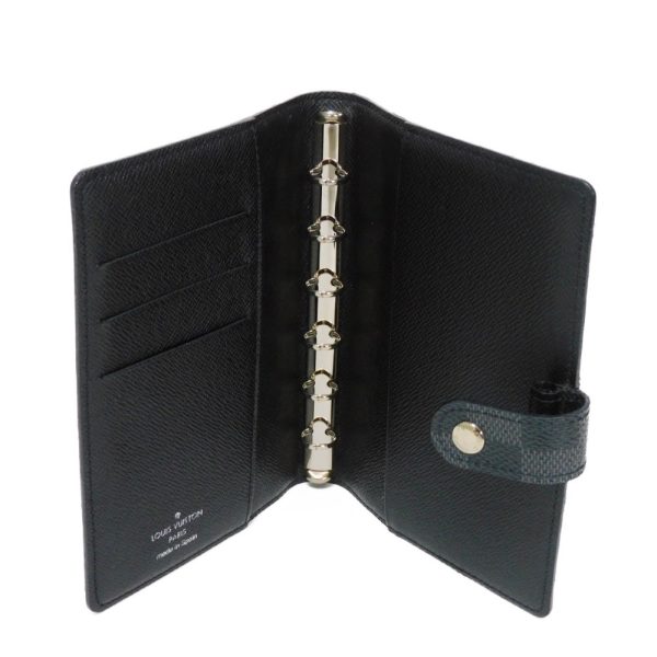 02194h 5 Louis Vuitton Agenda Pm Notebook Cover Leather Black