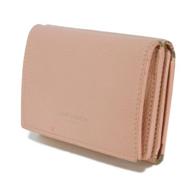 02195h 2 Saint Laurent Paris Tiny Wallet Leather Pink