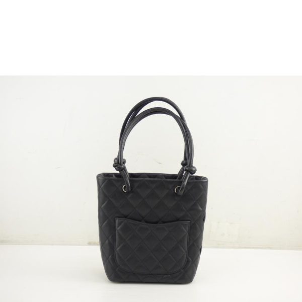 02273 2 Chanel Cambon Line Small Tote Bag Black