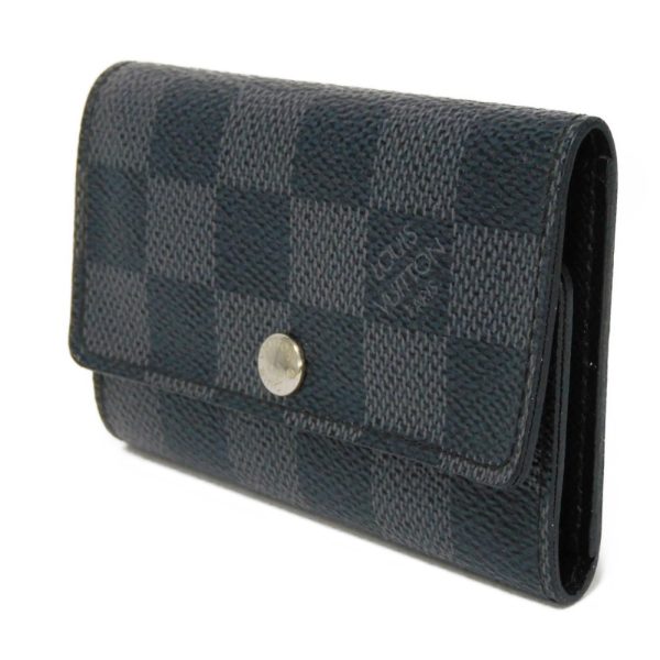 02302h 2 Louis Vuitton Multicle Key Case Leather Black