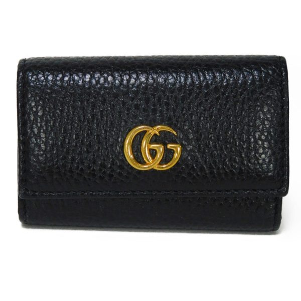 02322h 1 Gucci Gg Marmont Key Case Leather Black