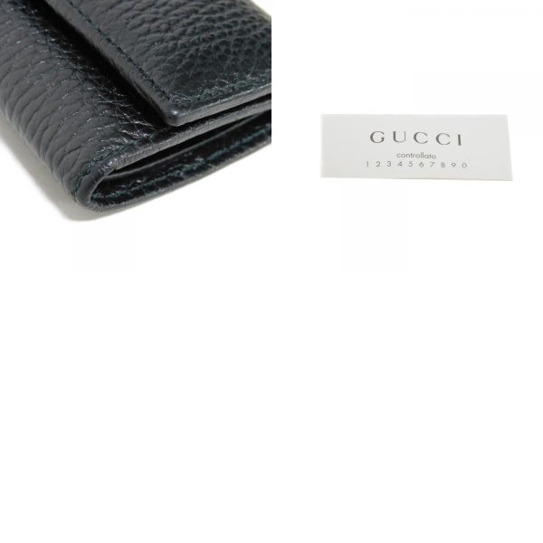 02322h 20 combine Gucci Gg Marmont Key Case Leather Black