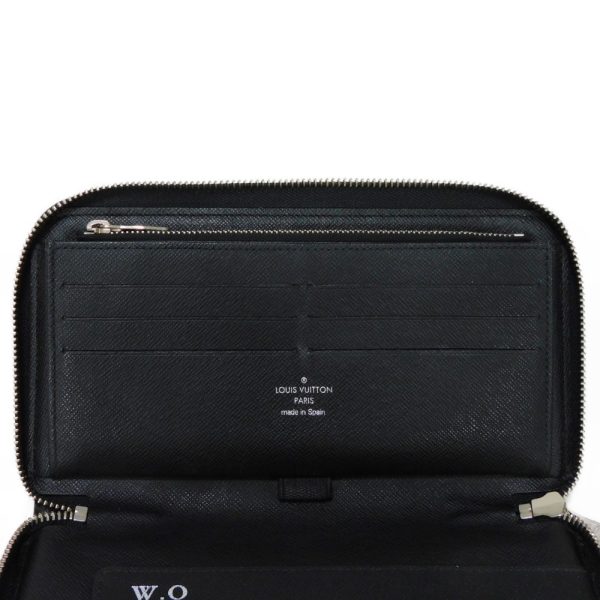 02499h 7 Louis Vuitton Zippy Organizer Long Wallet Leather Black