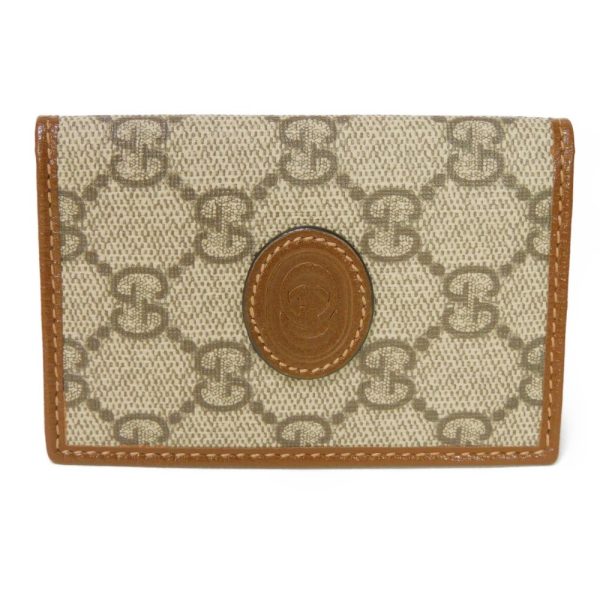 02523h 1 Gucci Interlocking G Card Case Leather Beige