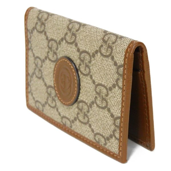 02523h 2 Gucci Interlocking G Card Case Leather Beige