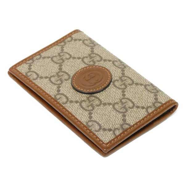 02523h 4 Gucci Interlocking G Card Case Leather Beige