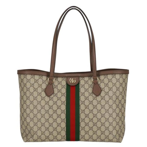 03045 1 Gucci Offdia GG Supreme Medium Tote Beige Brown