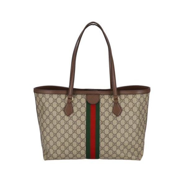 03045 2 Gucci Offdia GG Supreme Medium Tote Beige Brown