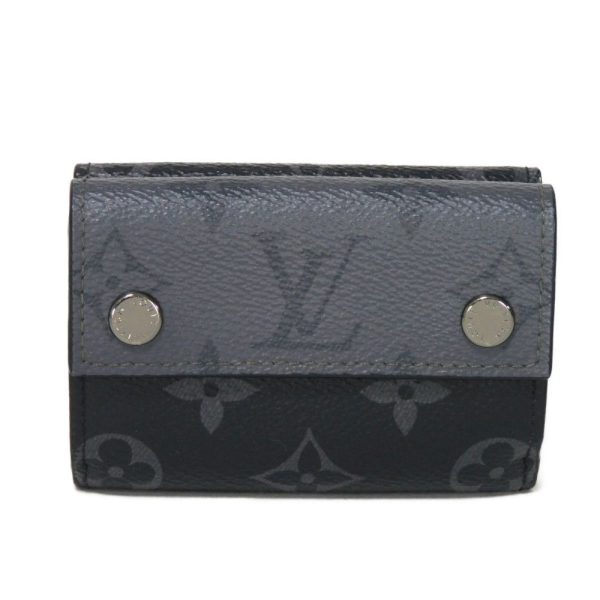 03053h 1 Louis Vuitton Discovery Compact Wallet Leather Black