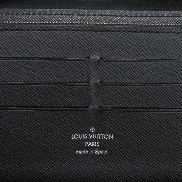 03064h 12 Louis Vuitton Zippy Organizer Long Wallet Leather Black