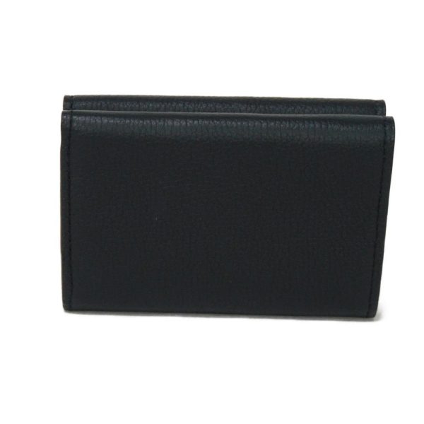 03080h 3 Louis Vuitton Portefeuille Lock Mini Trifold Wallet Leather Black