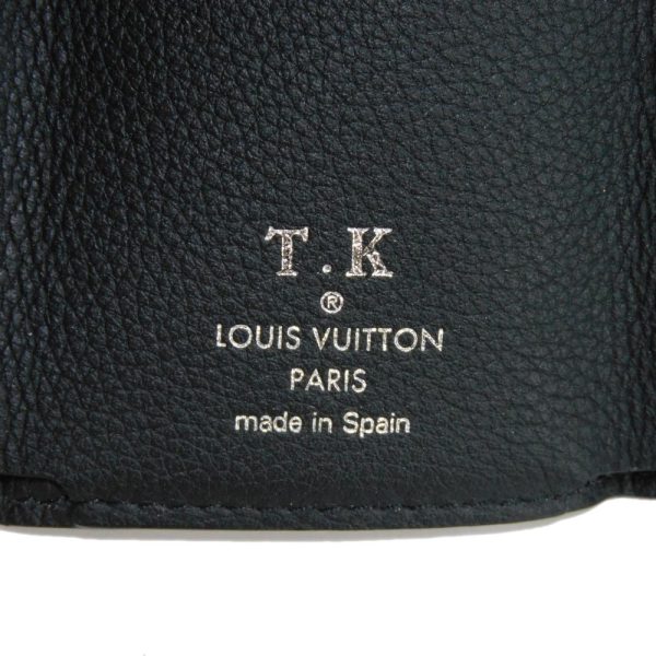 03080h 6 Louis Vuitton Portefeuille Lock Mini Trifold Wallet Leather Black