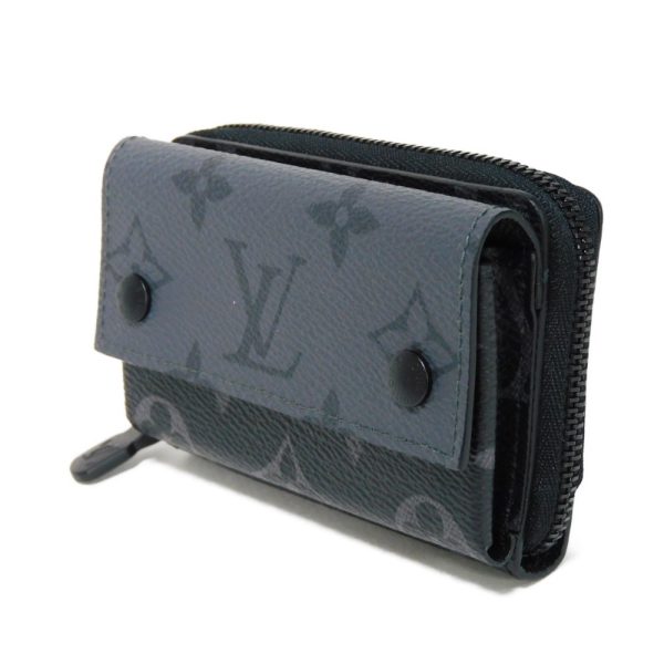 03085h 2 Louis Vuitton Zippy Organizer Coin Case Leather Black